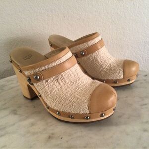UGG Beige and Tan Clogs